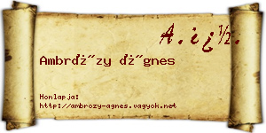 Ambrózy Ágnes névjegykártya